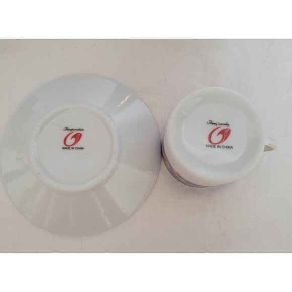 Arundel Demitasse Cups Saucers Blue Gold LOT of 6 porcelain Oriental - Picture 6 of 8